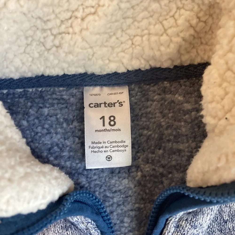 Bundle of 2 - Carters winter fleece zip up coat and vest size 18